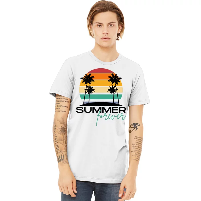 Summer Forever Retro Sunset Tropical Premium T-Shirt