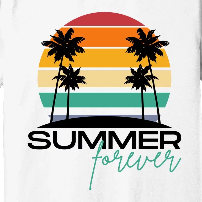 Summer Forever Retro Sunset Tropical Premium T-Shirt