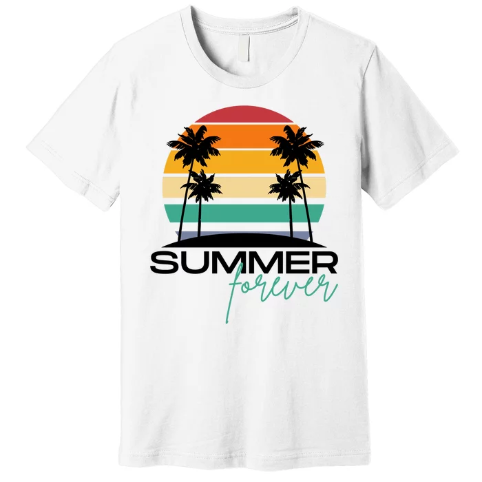 Summer Forever Retro Sunset Tropical Premium T-Shirt