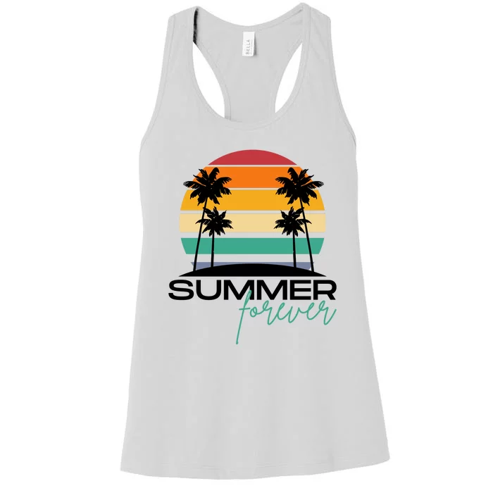 Summer Forever Retro Sunset Tropical Women's Racerback Tank