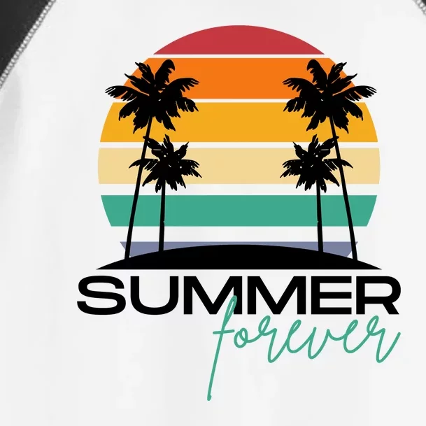 Summer Forever Retro Sunset Tropical Toddler Fine Jersey T-Shirt