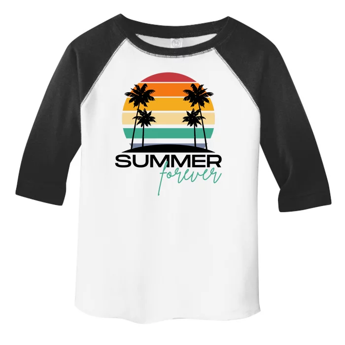 Summer Forever Retro Sunset Tropical Toddler Fine Jersey T-Shirt