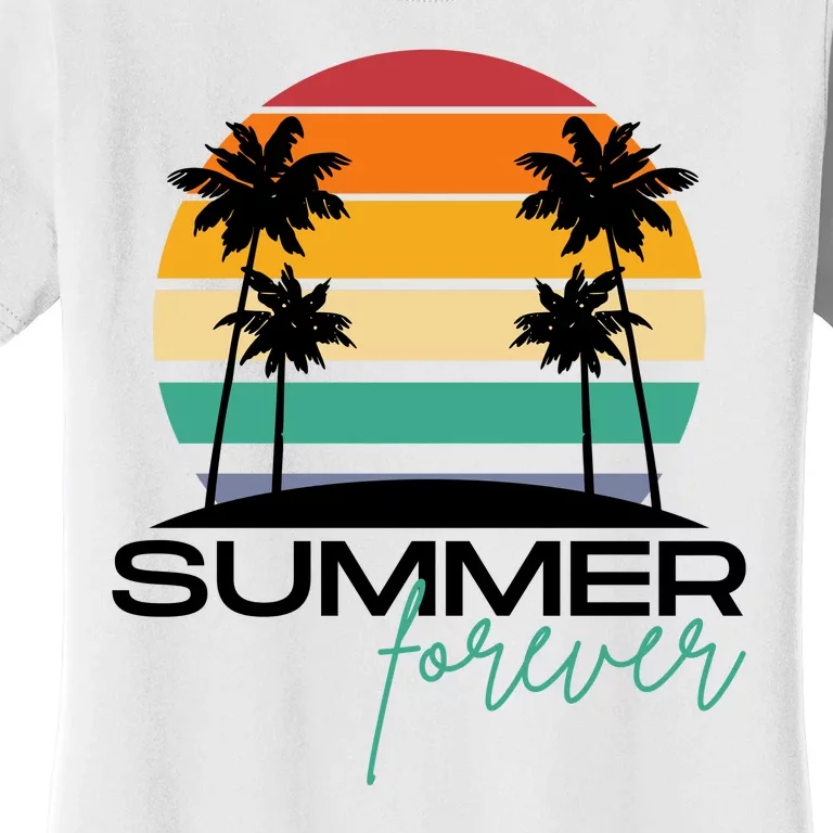 Summer Forever Retro Sunset Tropical Women's T-Shirt