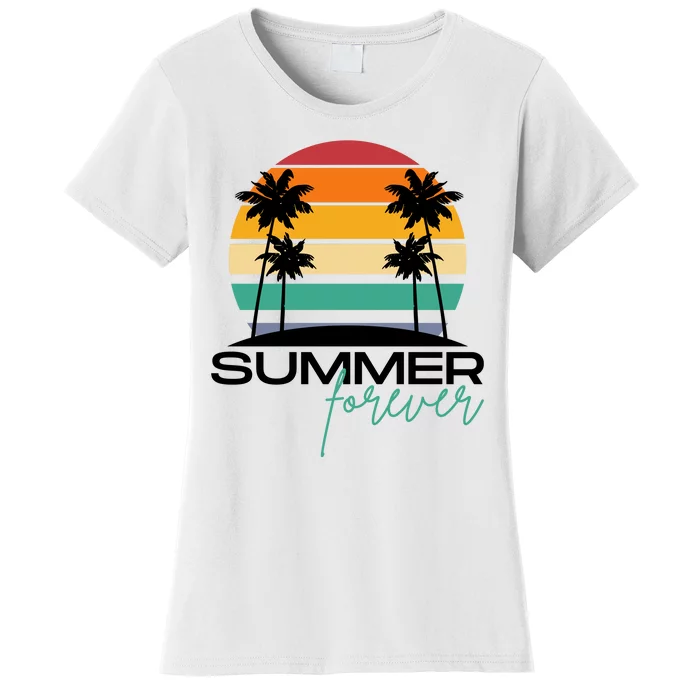 Summer Forever Retro Sunset Tropical Women's T-Shirt