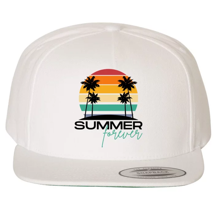 Summer Forever Retro Sunset Tropical Wool Snapback Cap