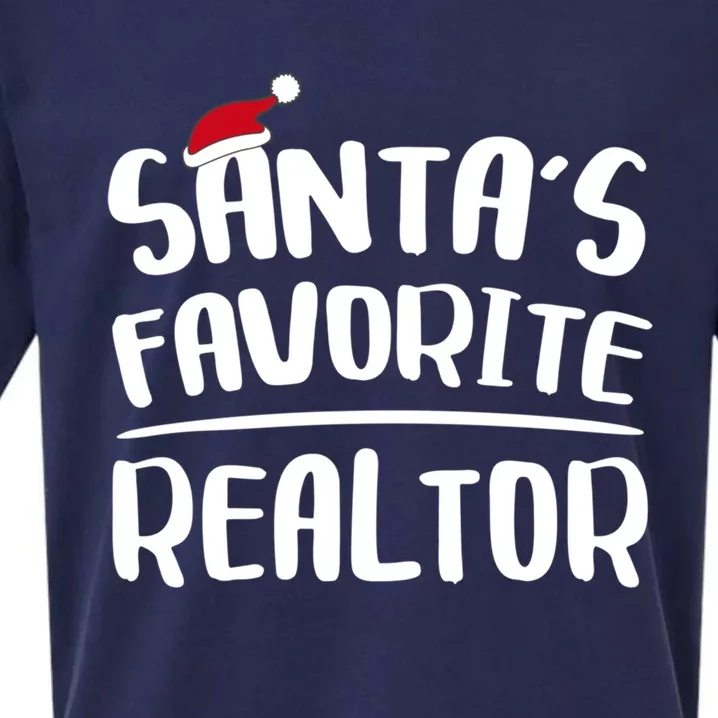 SantaS Favorite Realtor Cute Gift Christmas Cool Gift Sueded Cloud Jersey T-Shirt