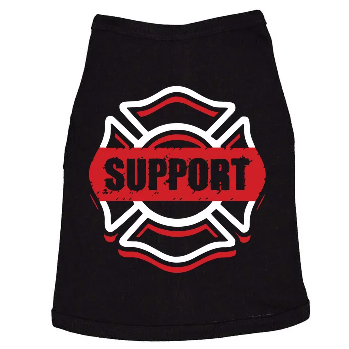 Support Firefighters Red Line Doggie Tank