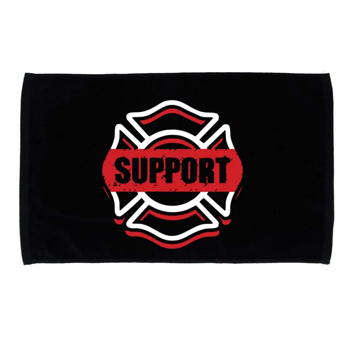 Support Firefighters Red Line Microfiber Hand Towel