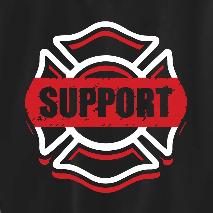 Support Firefighters Red Line Kids Sweatshirt