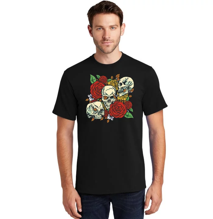 Skull Floral Rose Tall T-Shirt