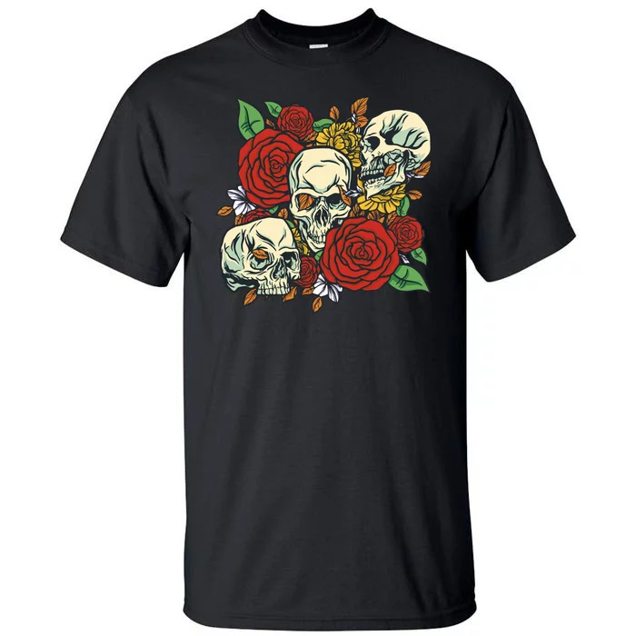 Skull Floral Rose Tall T-Shirt