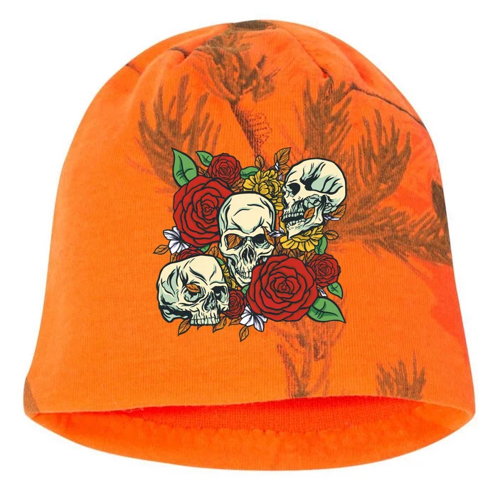 Skull Floral Rose Kati - Camo Knit Beanie