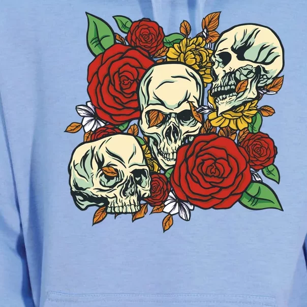 Skull Floral Rose Unisex Surf Hoodie