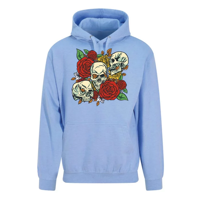 Skull Floral Rose Unisex Surf Hoodie