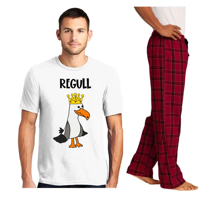 Smileteesfunny Funny Regull Seagull With Crown Beach Pajama Set