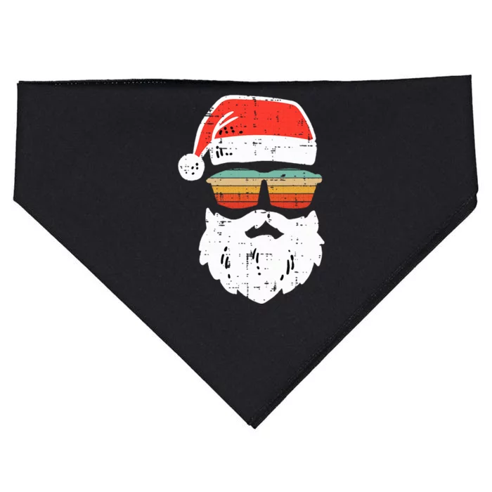 Santa Face Retro Sunglasses Christmas Xmas USA-Made Doggie Bandana