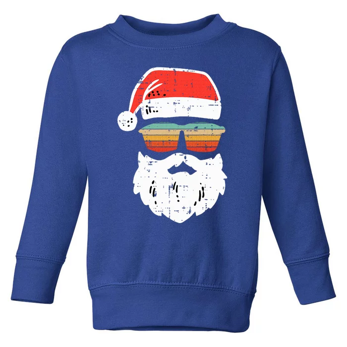 Santa Face Retro Sunglasses Christmas Xmas Toddler Sweatshirt