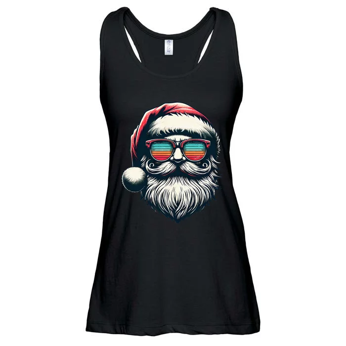 Santa Face Retro Sunglasses Christmas Xmas Ladies Essential Flowy Tank