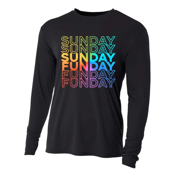 Sunday Funday Rainbow Fade Color Party Cooling Performance Long Sleeve Crew