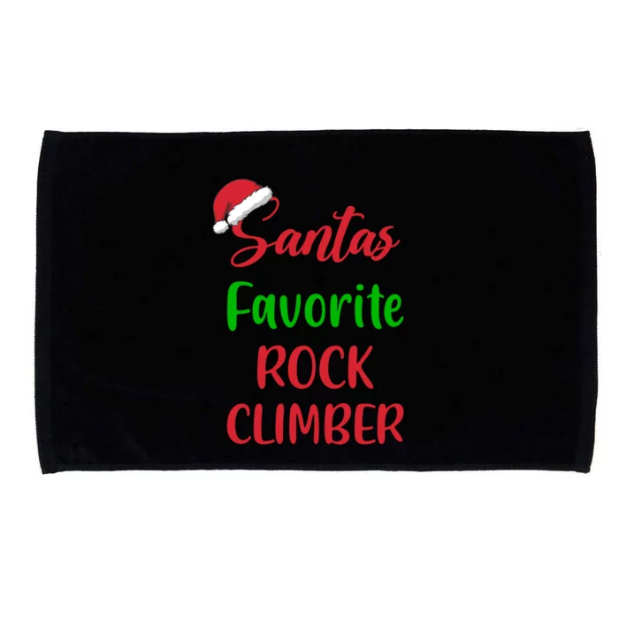 SantaS Favorite Rock Climber Christmas Climbing Great Gift Microfiber Hand Towel