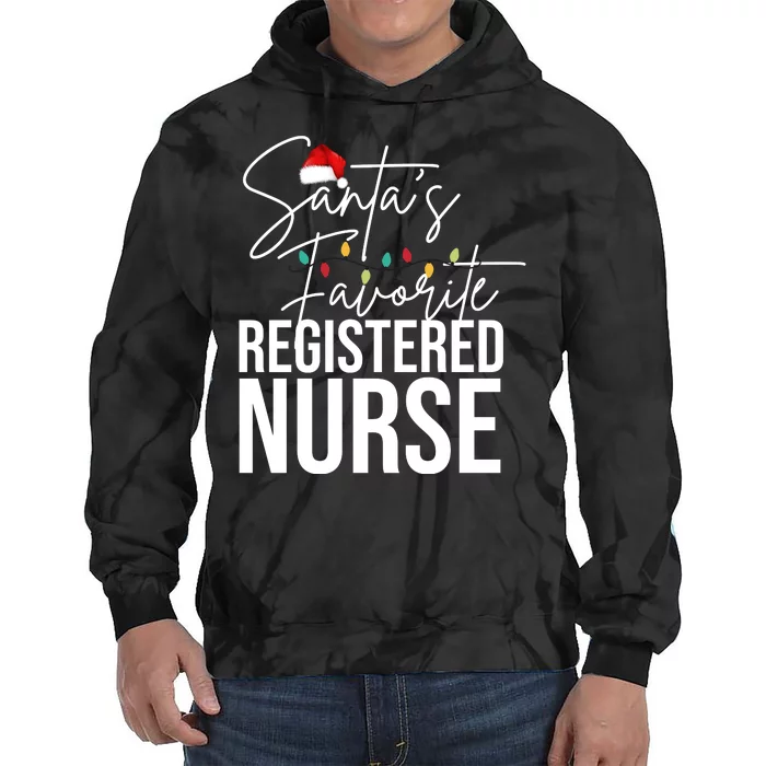 Santa's Favorite Register Nurse Tie Dye Hoodie