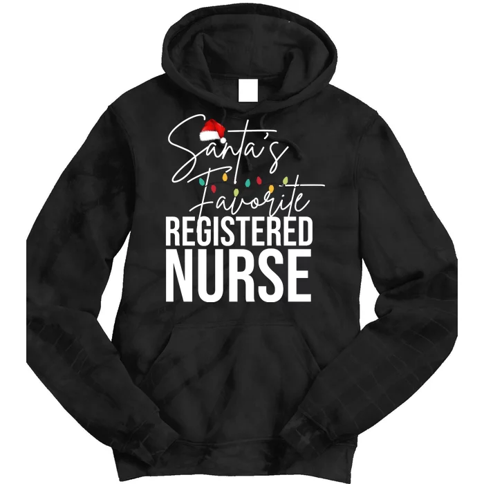 Santa's Favorite Register Nurse Tie Dye Hoodie