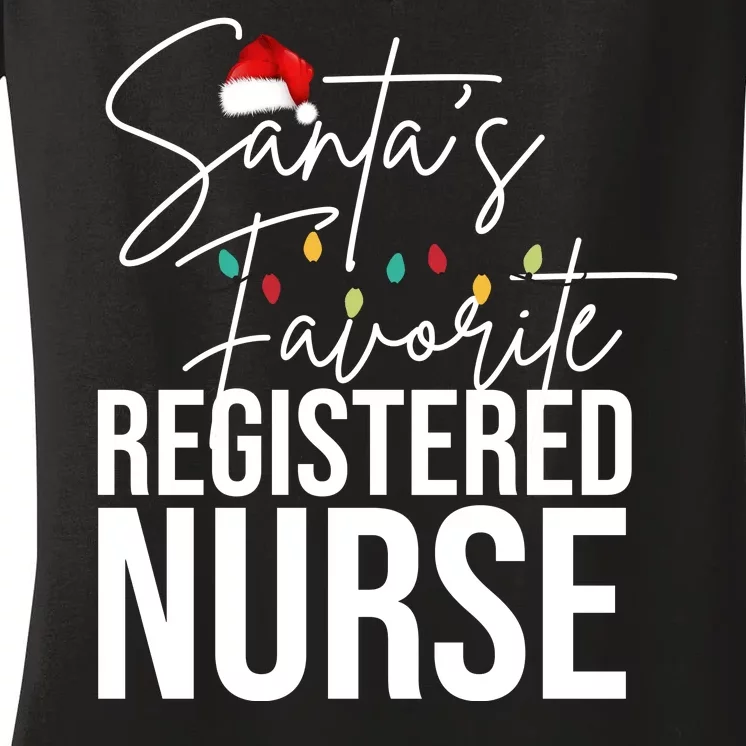 Santa's Favorite Register Nurse Women's V-Neck T-Shirt