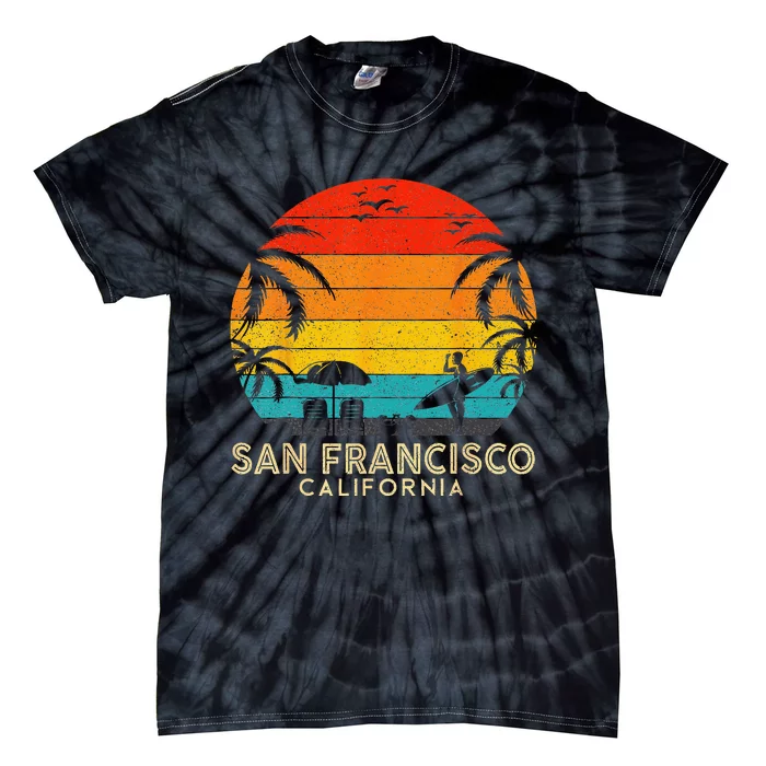 San Francisco Retro Sunset California Summer Lover Beach Tie-Dye T-Shirt