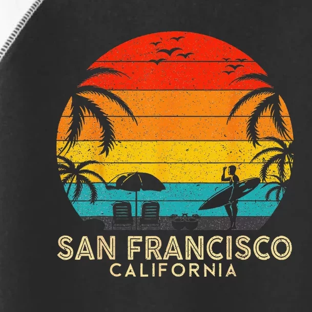 San Francisco Retro Sunset California Summer Lover Beach Toddler Fine Jersey T-Shirt