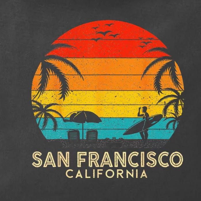 San Francisco Retro Sunset California Summer Lover Beach Zip Tote Bag