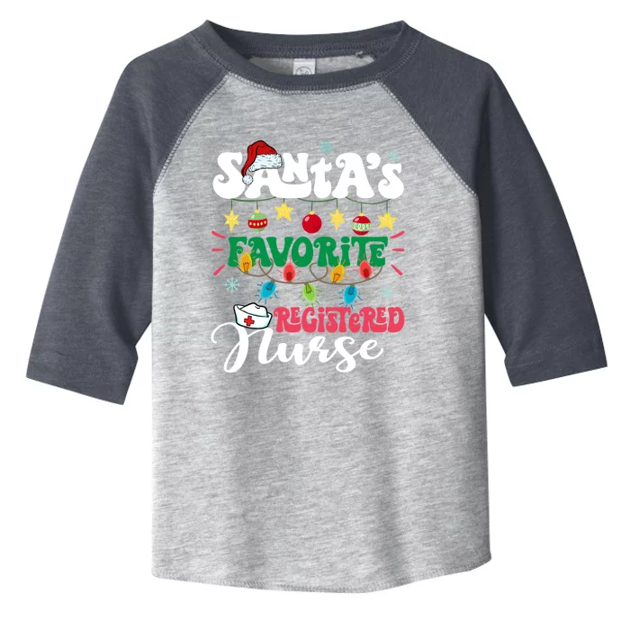 Santas Favorite Registered Nurse Santa Hat Light Christmas Gift Toddler Fine Jersey T-Shirt