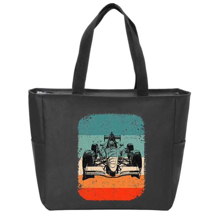 Sunset Formula Racing Race Car Silhouette Zip Tote Bag