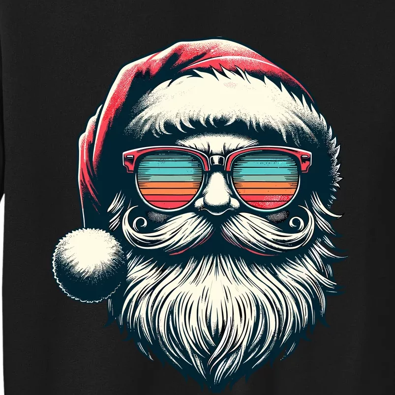 Santa Face Retro Sunglasses Christmas Xmas Sweatshirt