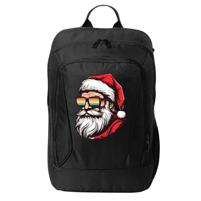 Santa Face Retro Sunglasses Christmas Xmas Gift City Backpack