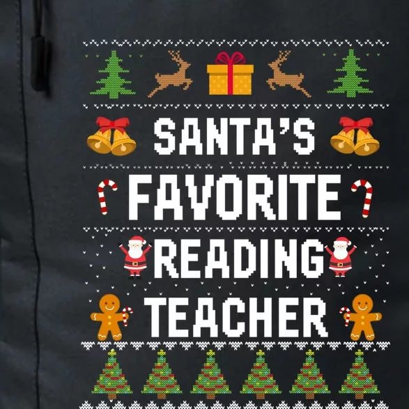 SantaS Favorite Reading Teacher Xmas Christmas Ugly Sweater Funny Gift Daily Commute Backpack