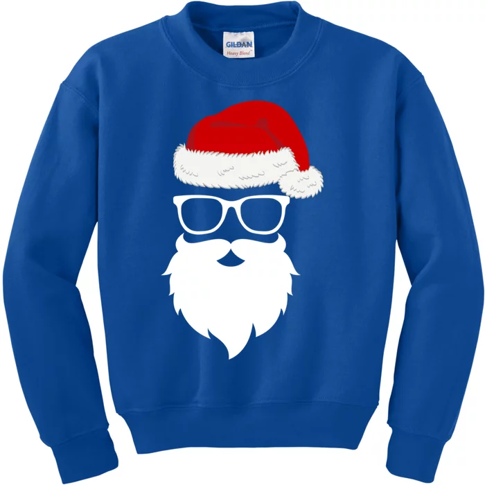 Santa Face Retro Sunglasses Christmas Xmas Gift Kids Sweatshirt