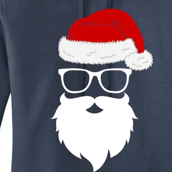 Santa Face Retro Sunglasses Christmas Xmas Gift Women's Pullover Hoodie