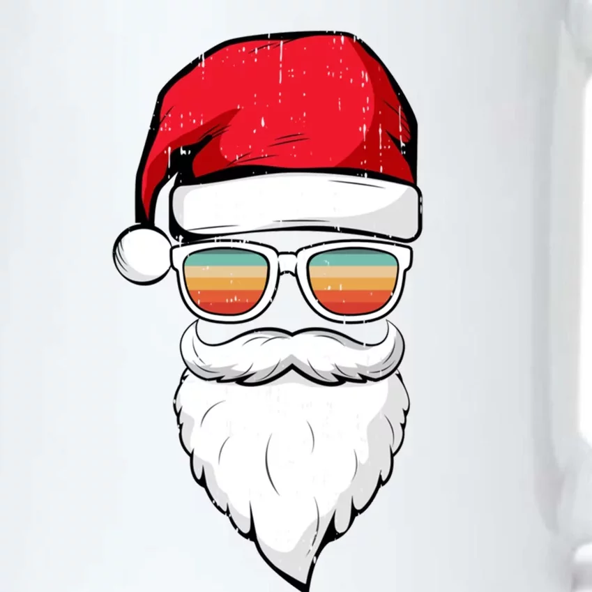 Santa Face Retro Sunglasses Christmas Xmas Gift Black Color Changing Mug