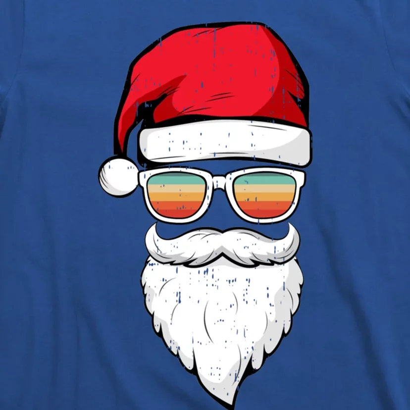 Santa Face Retro Sunglasses Christmas Xmas Gift T-Shirt