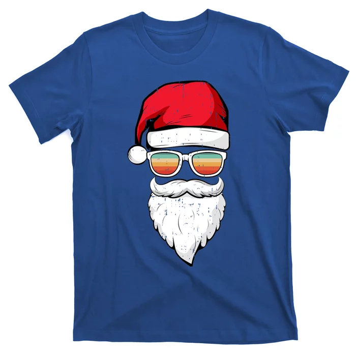 Santa Face Retro Sunglasses Christmas Xmas Gift T-Shirt