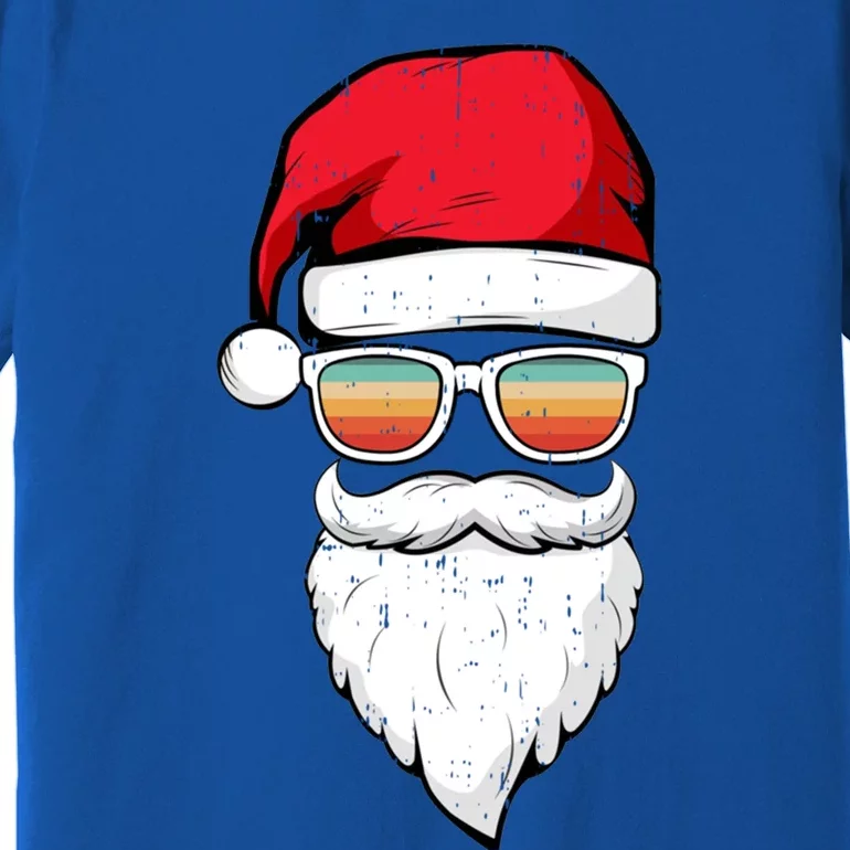 Santa Face Retro Sunglasses Christmas Xmas Gift Premium T-Shirt