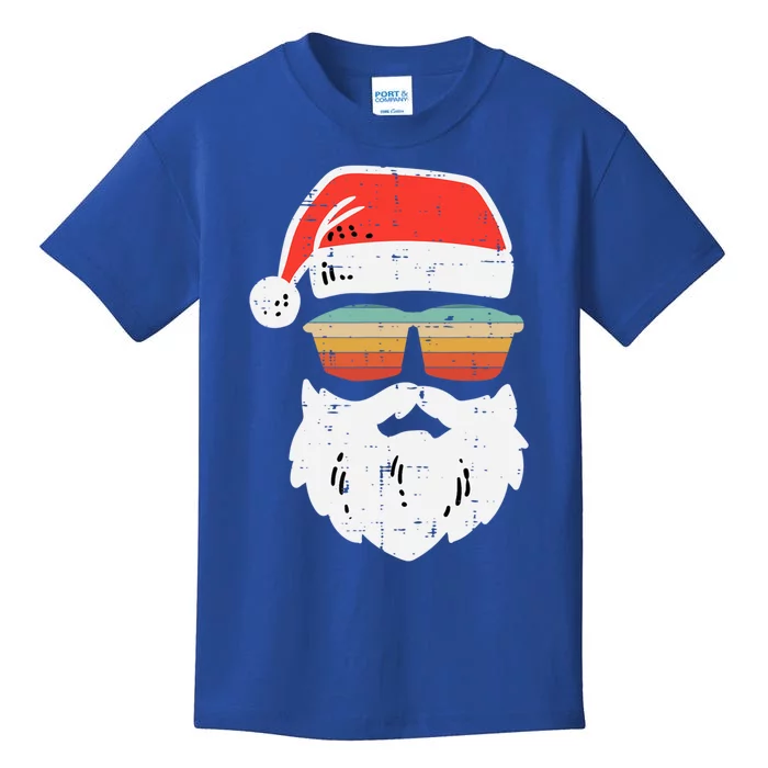 Santa Face Retro Sunglasses Christmas Xmas Gift Kids T-Shirt