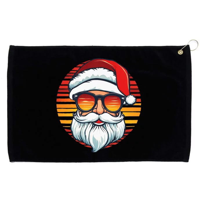 Santa Face Retro Sunglasses Christmas Xmas Women Grommeted Golf Towel