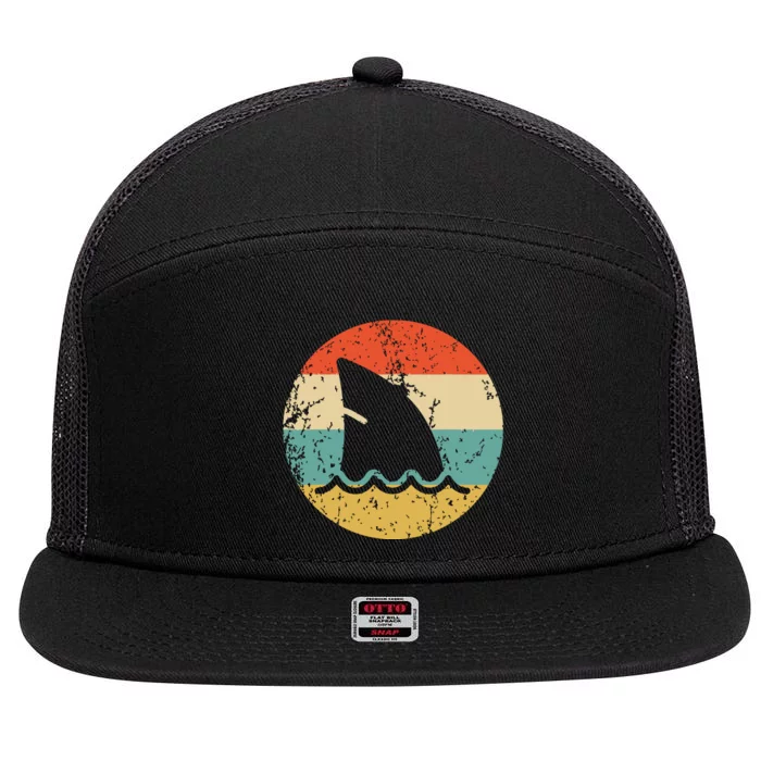 Shark Fin Retro Style Shark 7 Panel Mesh Trucker Snapback Hat