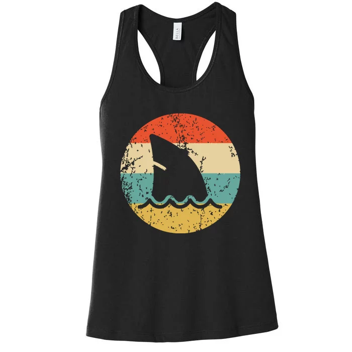 Shark Fin Retro Style Shark Women's Racerback Tank