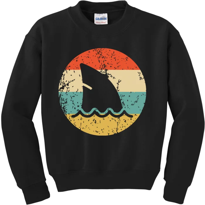 Shark Fin Retro Style Shark Kids Sweatshirt