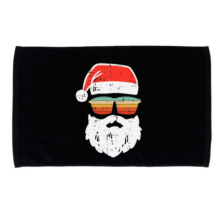 Santa Face Retro Sunglasses Christmas Xmas Microfiber Hand Towel