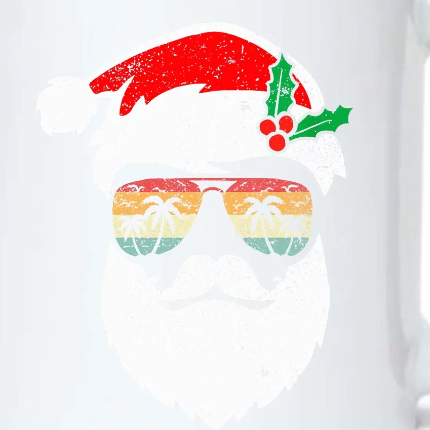 Santa Face Retro Sunglasses Hawaii Christmas Xmas Tropical Black Color Changing Mug