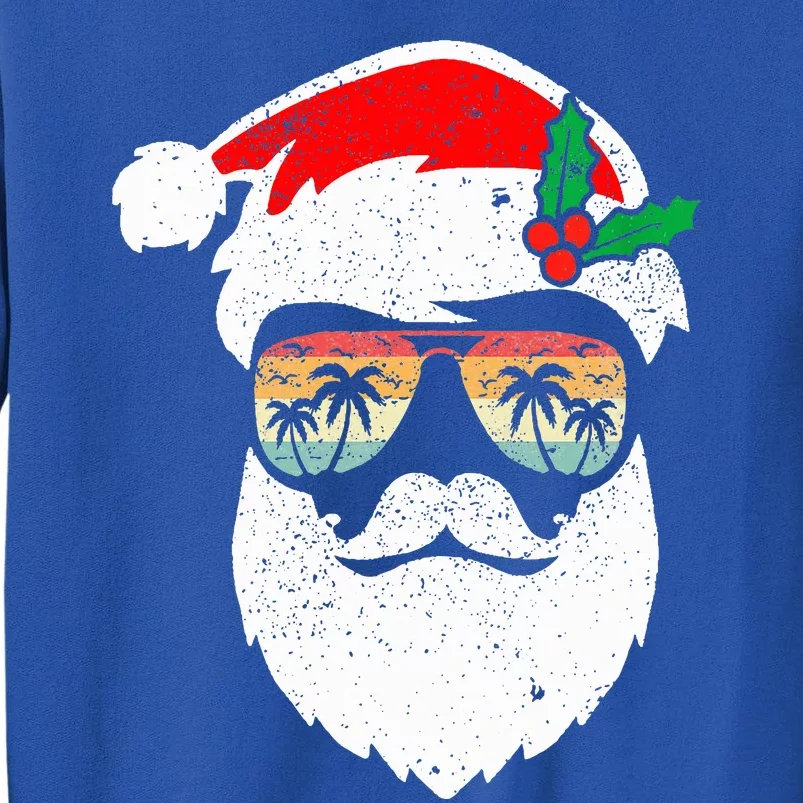 Santa Face Retro Sunglasses Hawaii Christmas Xmas Tropical Sweatshirt