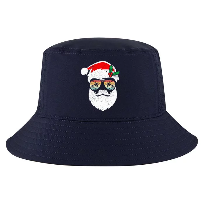 Santa Face Retro Sunglasses Hawaii Christmas Xmas Tropical Cool Comfort Performance Bucket Hat